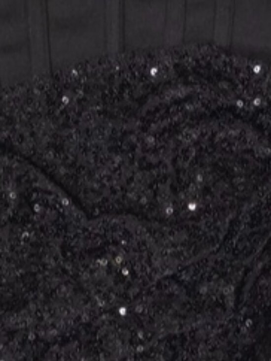None Dresses & Skirts - Elegant Black Sequin Mini Dress with Straps